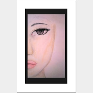 Half Face Beauty Posters and Art